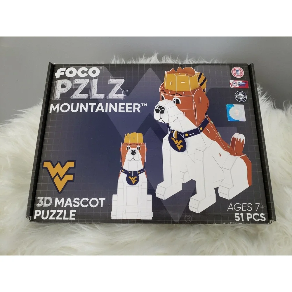 NEW WVU West Virginia Mountaineers Mascot Musket 3D Puzzle Foco‎ Gift NCAA Dog